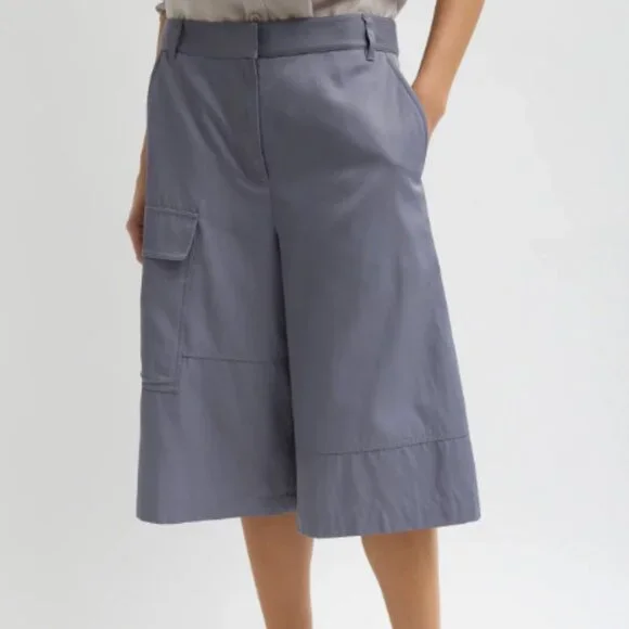 Tibi drapey suiting long shorts, 6, deep violet, $150, NWT. - Picture 1 of 3